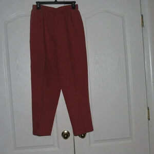 ALFRED DUNNER Pull-On Elastic Waist Orange Comfort Pants Size 12